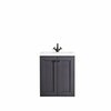 James Martin Vanities Chianti 24in Single Vanity, Mineral Gray w/ White Glossy Composite Stone Top E303V24MGWG
